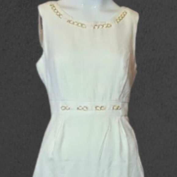 Professional Desk to Dinner LIZ CLAIBORNE White Sleeveless Dress NWT sz 8 - Picture 7 of 8